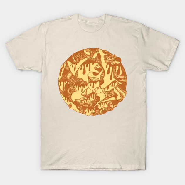 Terracotta Circle of Drip T-Shirt by kenallouis